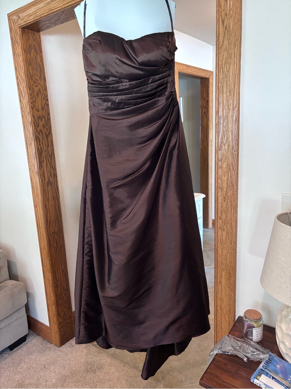 Bill Levkoff Strapless Chocolate Formal Dress Size 12